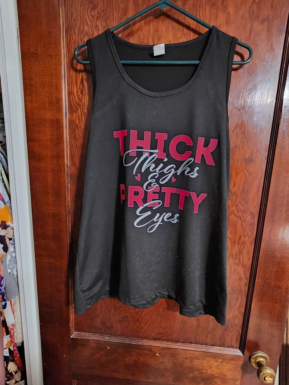Black Graphic Tank Top - Thick Thighs & Pretty Eyes